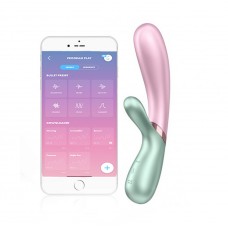 Вибратор с подогревом Satisfyer Hot Lover управление через смартфон, Мятно-розовый, 20см