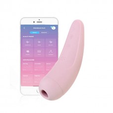 Вакуумный стимулятор клитора с вибрацией Satisfyer Curvy 2+ управление через смартфон, Розовый