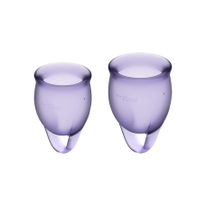 Менструальные чаши, набор Satisfyer Feel Confident, лиловый, 15мл и 20мл