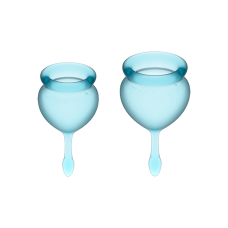 Менструальные чаши, набор Satisfyer Feel Good, голубой, 15мл и 20мл