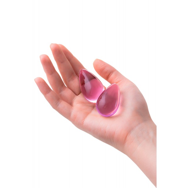 Вагинальные шарики Sexus Glass, Стекло, Розовые Ø2,7см