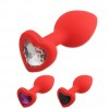 Анальная пробка Runyu в форме сердца, размер S, Силиконовая, Красная, Ø2,8см
