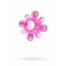 Эрекционное кольцо с бусинками TOYFA, TPE, Розовое