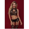 Костюм-сетка Candy Girl Olivia (топ, чулки с поясом, стринги), OS