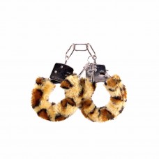 Наручники с мехом Lola Toys Bondage, Металлические, Леопардовые
