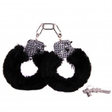 Наручники с мехом Lola Toys Bondage, Металлические, Черные