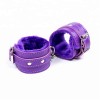 Наручники с мехом LoA hard, PU кожа, Фиолетовые