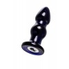 Анальная вибровтулка Sexus Glass, Стеклянная, Синяя, 11см