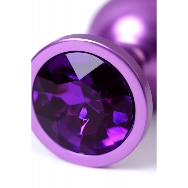 Анальный страз Metal by TOYFA, Фиолетовый с кристаллом цвета аметист 8,2см, Ø3,4см
