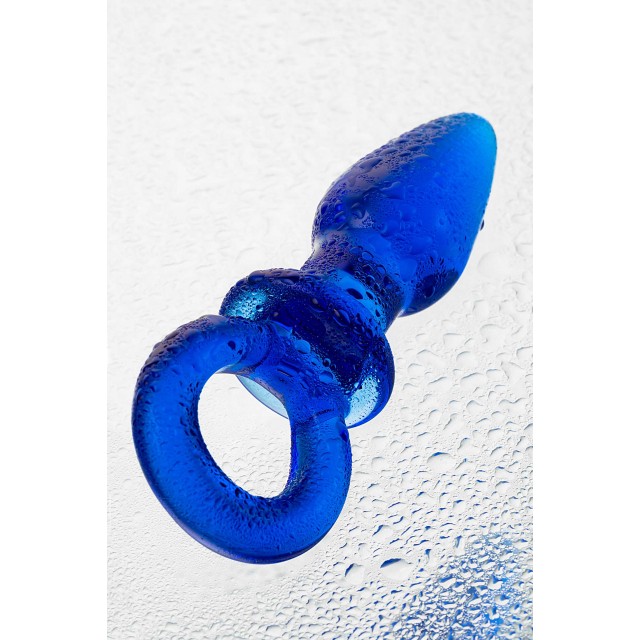 Анальная втулка Sexus Glass, Стекло, Синяя, 14см, Ø3,5см