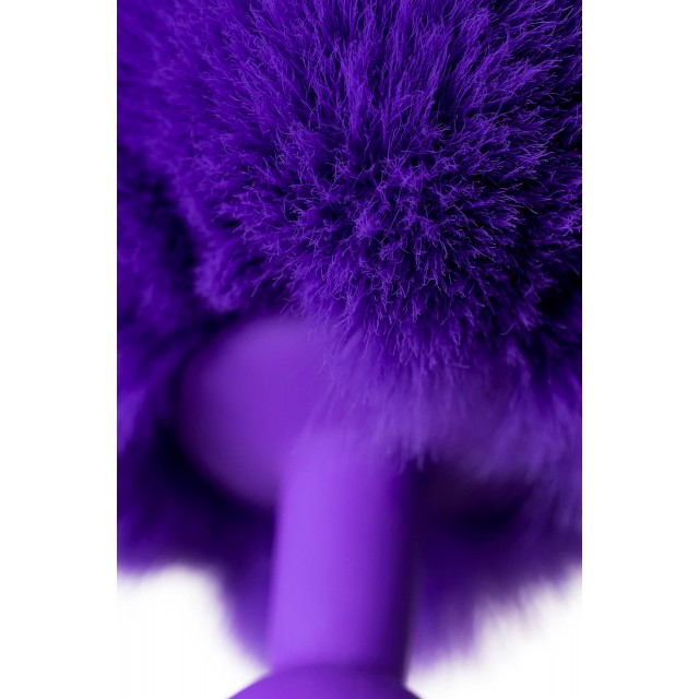 Анальная втулка с хвостом ToDo by Toyfa Sweet Bunny, Силиконовая, Фиолетовая, 13см, Ø2,8см