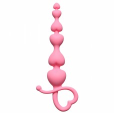 Анальная цепочка Begginers Beads Pink, Силиконовая, Розовая, 18см