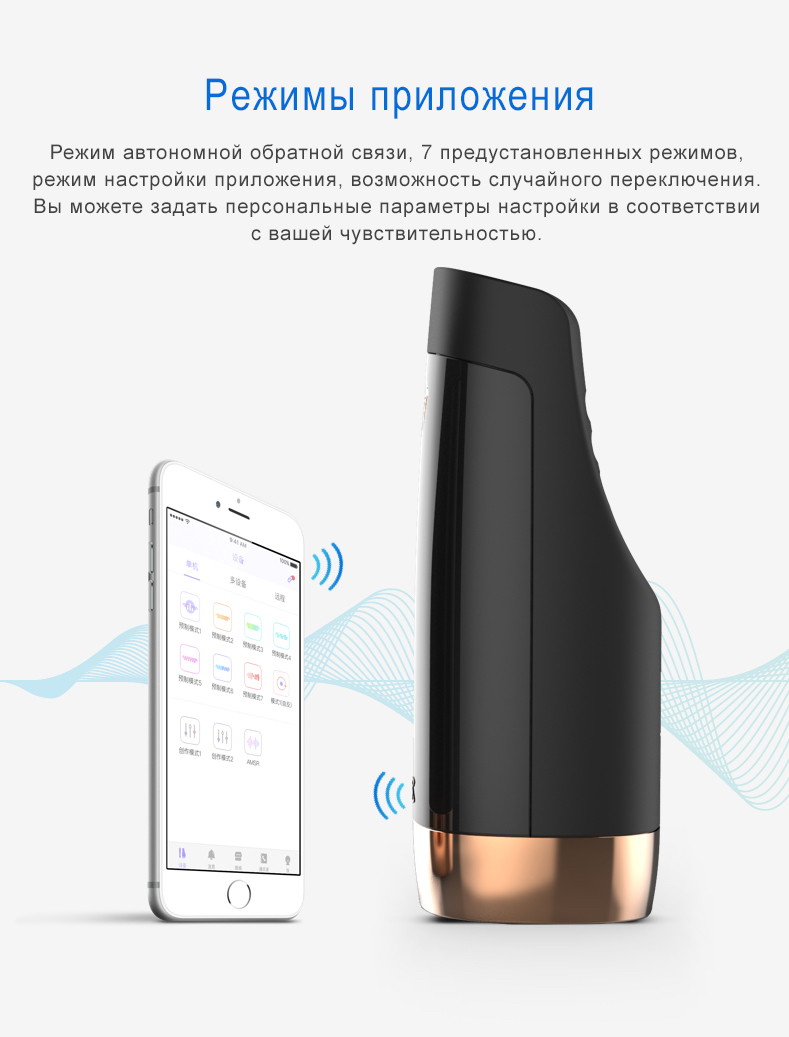Мастурбатор Sirens Ares Чёрный с золотом